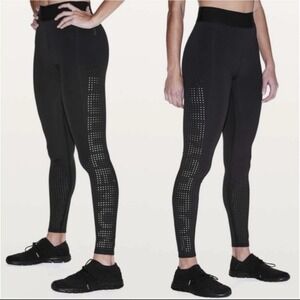 Lululemon X SoulCycle 6 Full-On Black Ride & Reflect Tight Size 8‎ laser-cut